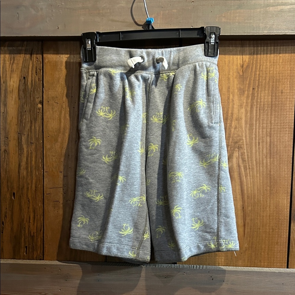 GAP Gray Sweat Shorts with Yellow Palm Print